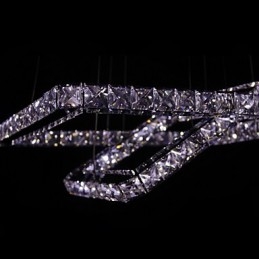 Lampada a sospensione LED in metallo e cristallo moderna contemporanea