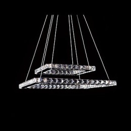 Lampada a sospensione LED in metallo e cristallo moderna contemporanea