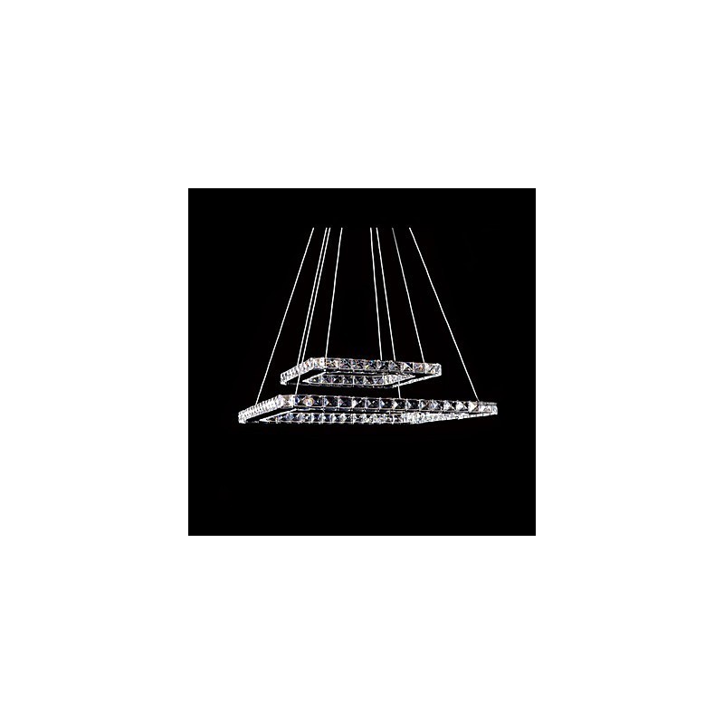 Lampada a sospensione LED in metallo e cristallo moderna contemporanea