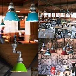 Lampada a sospensione in metallo stile country vintage