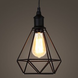 Lampada a sospensione in metallo stile vintage gabbia per uccelli, piccola