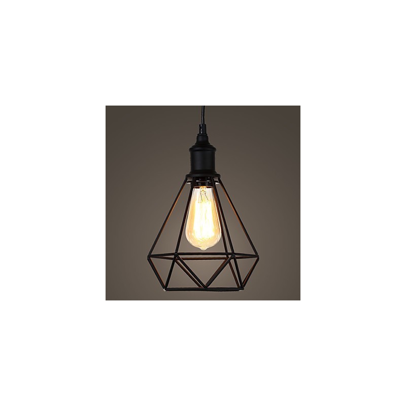 Lampada a sospensione in metallo stile vintage gabbia per uccelli, piccola