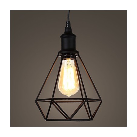 Lampada a sospensione in metallo stile vintage gabbia per uccelli, piccola