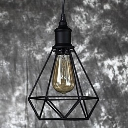 Lampada a sospensione in metallo stile vintage gabbia per uccelli, piccola