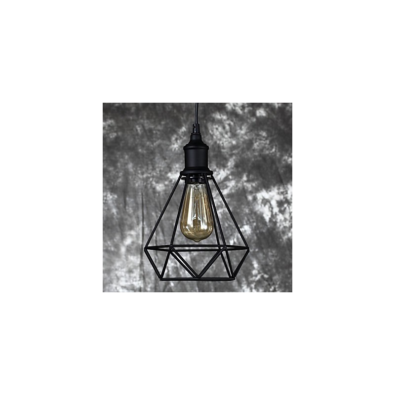 Lampada a sospensione in metallo stile vintage gabbia per uccelli, piccola