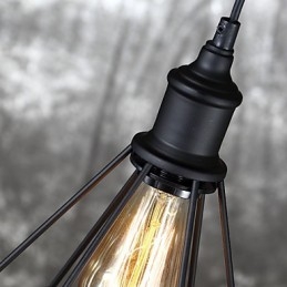 Lampada a sospensione in metallo stile vintage gabbia per uccelli, piccola