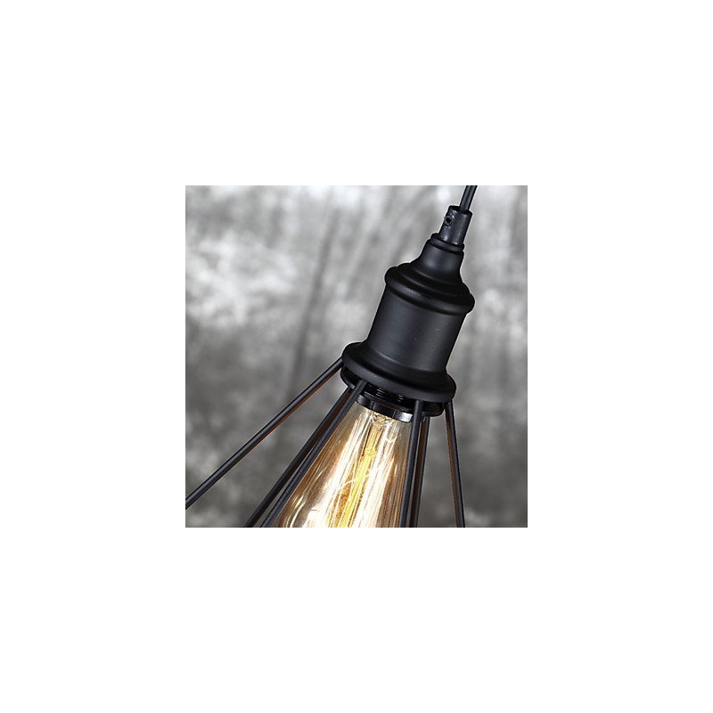 Lampada a sospensione in metallo stile vintage gabbia per uccelli, piccola