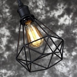 Lampada a sospensione in metallo stile vintage gabbia per uccelli, piccola