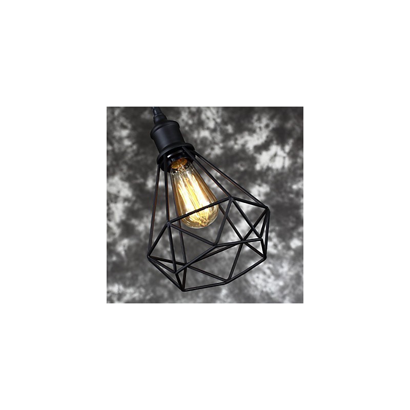 Lampada a sospensione in metallo stile vintage gabbia per uccelli, piccola