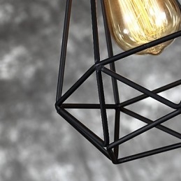 Lampada a sospensione in metallo stile vintage gabbia per uccelli, piccola