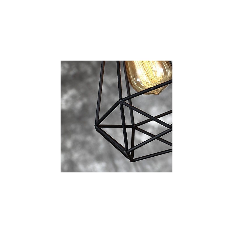 Lampada a sospensione in metallo stile vintage gabbia per uccelli, piccola