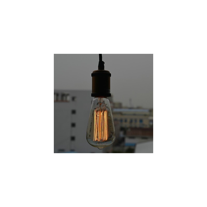 Lampada a sospensione mini vintage classica tradizionale elettrolitica nera in vetro