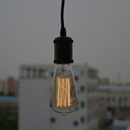 Lampada a sospensione mini vintage classica tradizionale elettrolitica nera in vetro