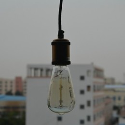 Lampada a sospensione mini vintage classica tradizionale elettrolitica nera in vetro