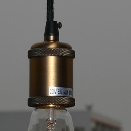 Lampada a sospensione mini vintage classica tradizionale elettrolitica nera in vetro