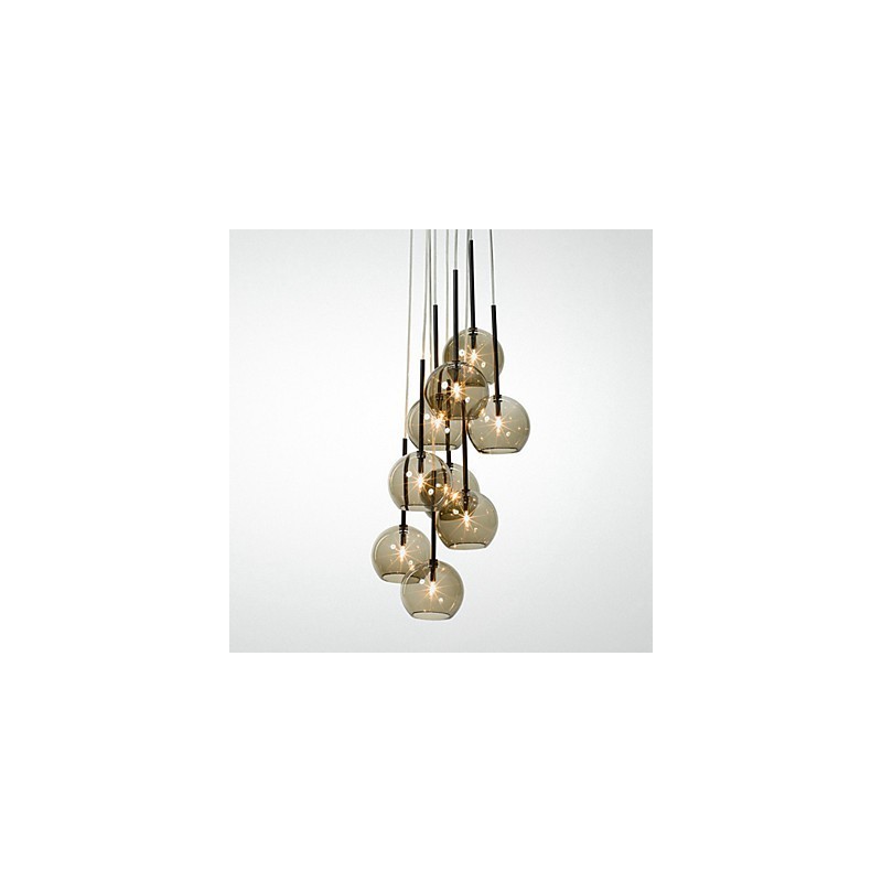 Lampada a sospensione country mini in metallo dipinto, 3 lampadine E9