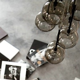 Lampada a sospensione country mini in metallo dipinto, 3 lampadine E9
