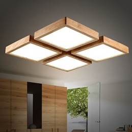 Lampada a sospensione Mini stile country moderno in legno e bambù, 75 cm
