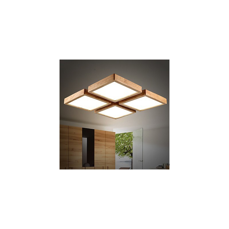 Lampada a sospensione Mini stile country moderno in legno e bambù, 75 cm