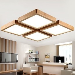 Lampada a sospensione Mini stile country moderno in legno e bambù, 75 cm