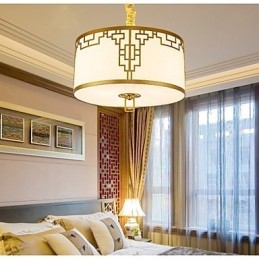 Lampada a sospensione stile cinese moderno, dorata, 1 luce