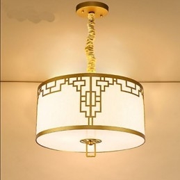 Lampada a sospensione stile cinese moderno, dorata, 1 luce