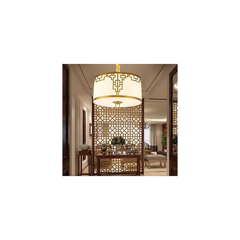 Lampada a sospensione stile cinese moderno, dorata, 1 luce