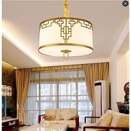 Lampada a sospensione stile cinese moderno, dorata, 1 luce