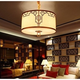 Lampada a sospensione stile cinese moderno, dorata, 1 luce