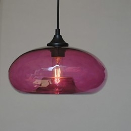 Lampada a sospensione moderna 1 luce con paralume trasparente in vetro