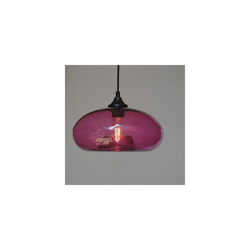 Lampada a sospensione moderna 1 luce con paralume trasparente in vetro