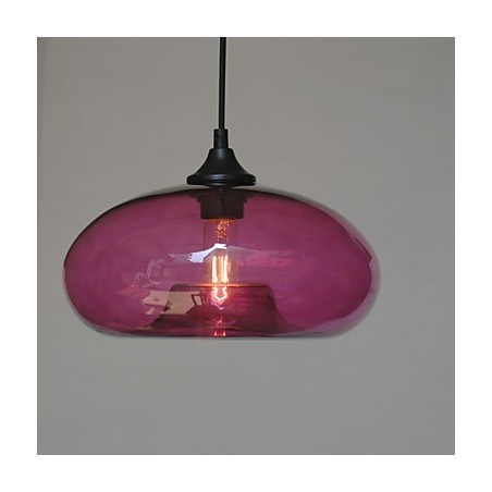 Lampada a sospensione moderna 1 luce con paralume trasparente in vetro