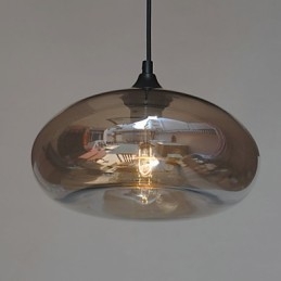 Lampada a sospensione moderna 1 luce con paralume trasparente in vetro