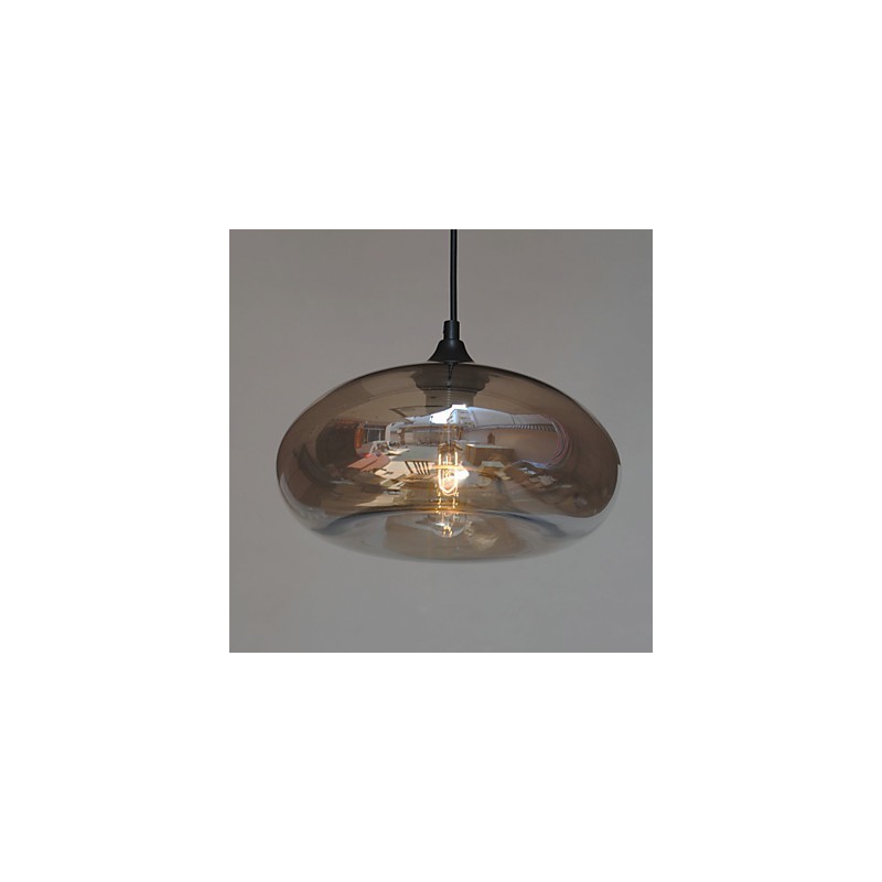 Lampada a sospensione moderna 1 luce con paralume trasparente in vetro