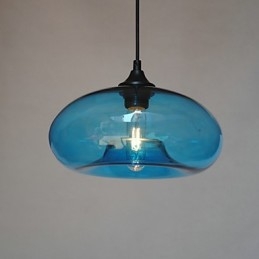 Lampada a sospensione moderna 1 luce con paralume trasparente in vetro