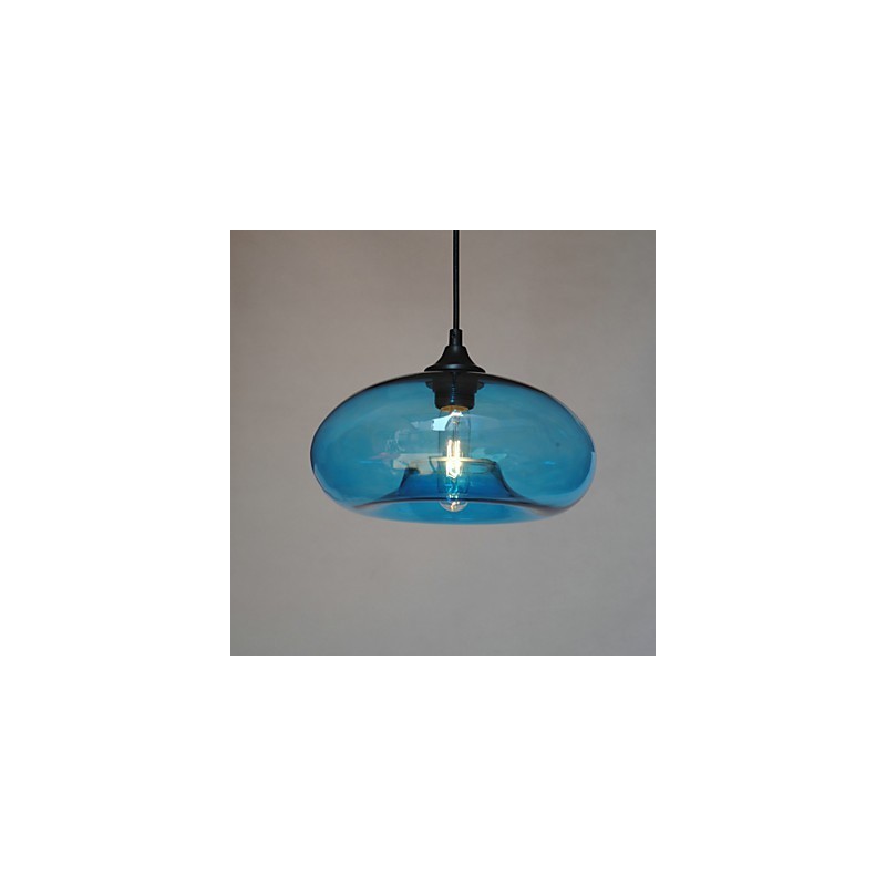Lampada a sospensione moderna 1 luce con paralume trasparente in vetro