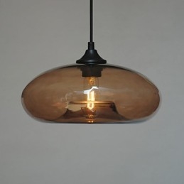 Lampada a sospensione moderna 1 luce con paralume trasparente in vetro