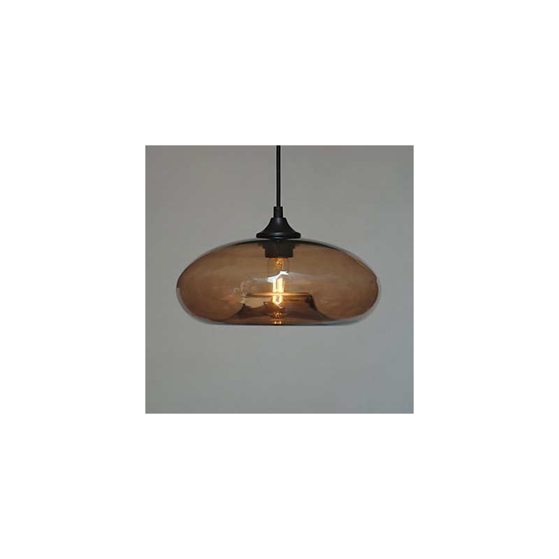 Lampada a sospensione moderna 1 luce con paralume trasparente in vetro