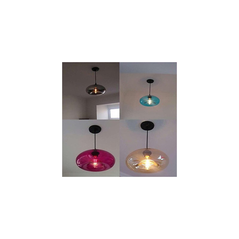 Lampada a sospensione moderna 1 luce con paralume trasparente in vetro