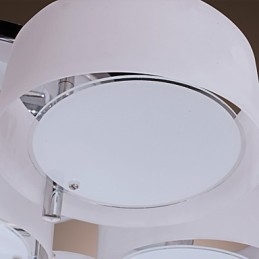 Lampadario a filo moderno contemporaneo in metallo cromato