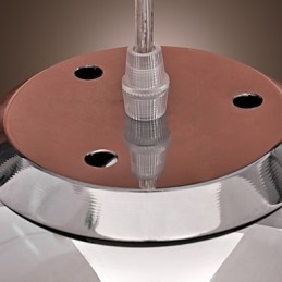 Lampada a sospensione Globe Mini moderna in metallo cromato e vetro trasparente