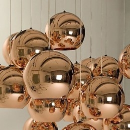 Lampada a sospensione in vetro sfera nordica retrò galvanica