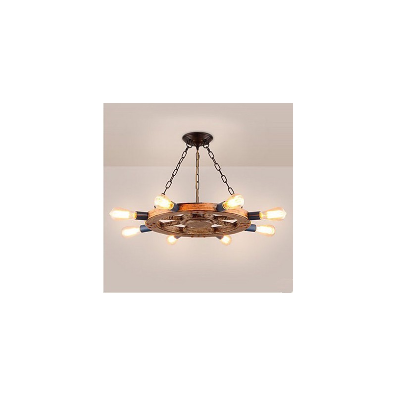 Lampadario sospeso nostalgico in ferro e resina
