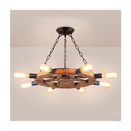 Lampadario sospeso nostalgico in ferro e resina