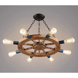 Lampadario sospeso nostalgico in ferro e resina