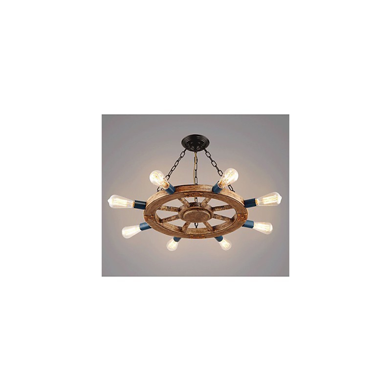 Lampadario sospeso nostalgico in ferro e resina