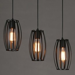 Lampada a sospensione in ferro battuto e vetro, 1 luce