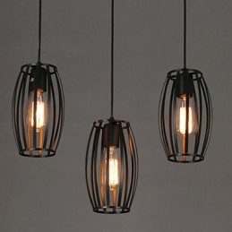 Lampada a sospensione in ferro battuto e vetro, 1 luce