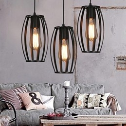 Lampada a sospensione in ferro battuto e vetro, 1 luce
