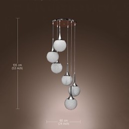 Lampada a sospensione globo moderna in metallo elettroplaccato